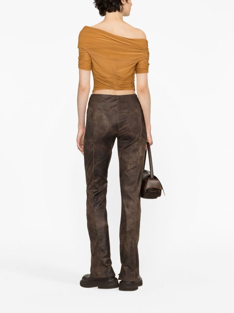 Brown Harley Faux-leather Trousers