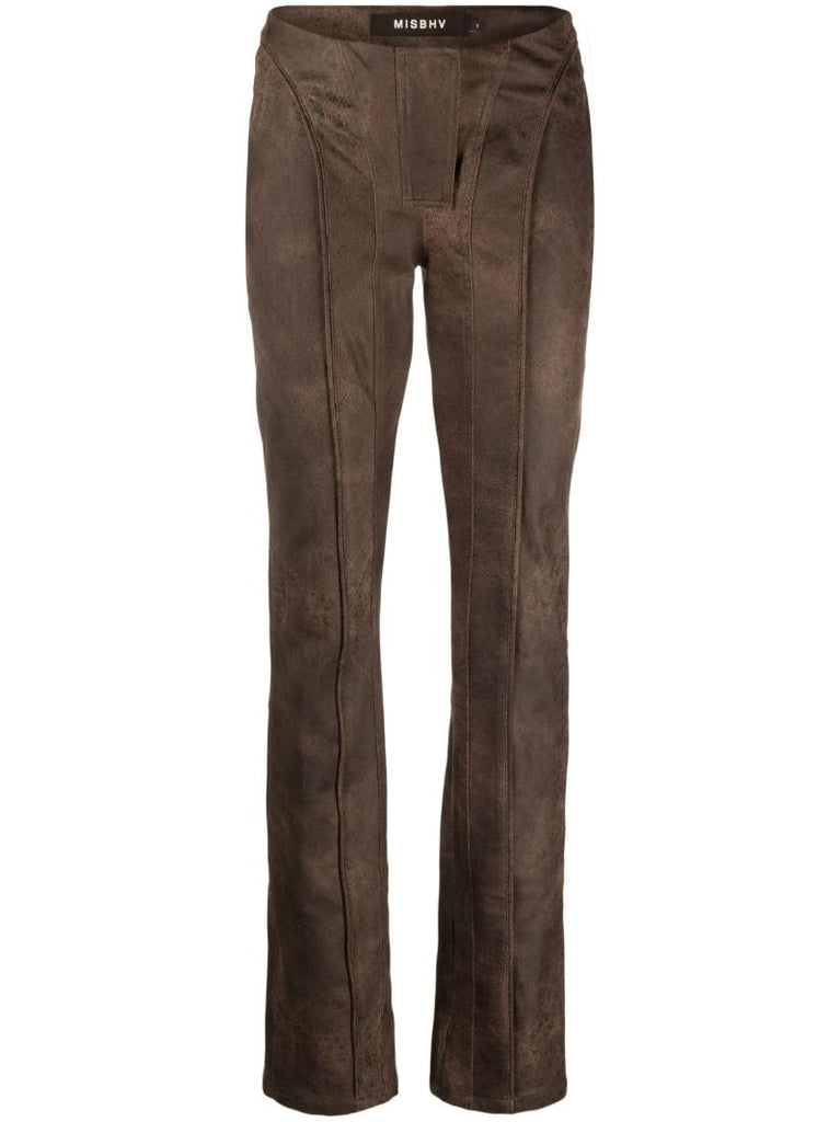 Brown Harley Faux-leather Trousers