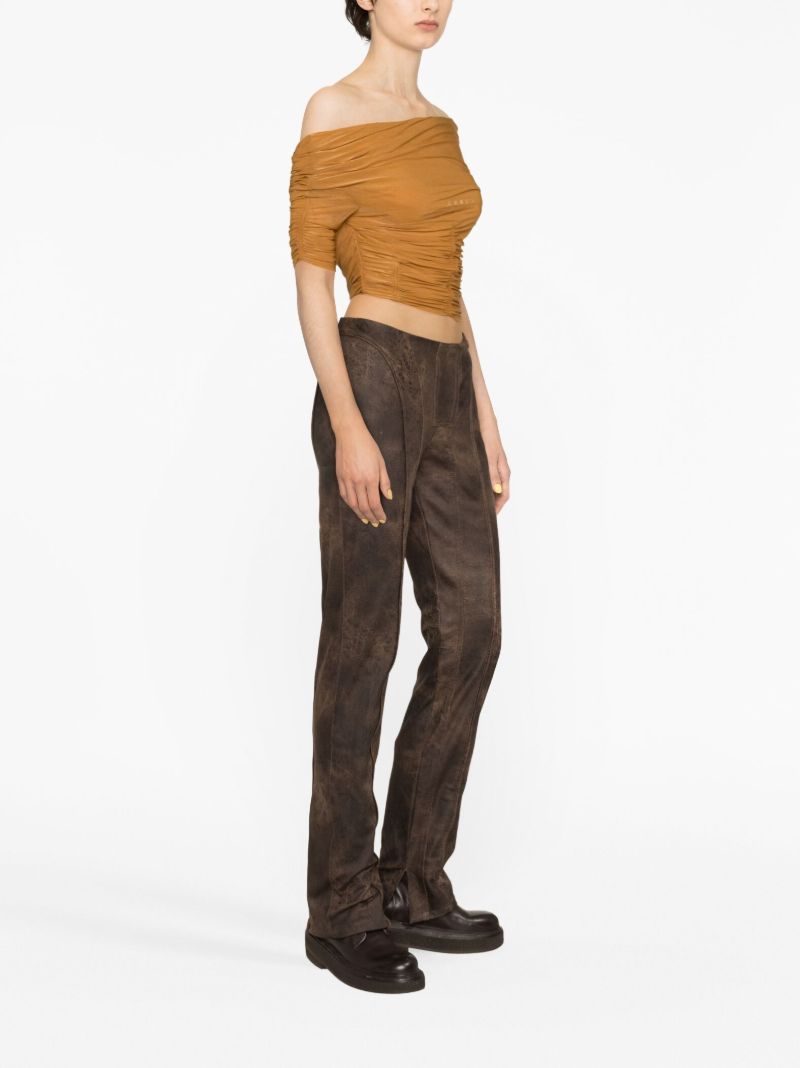 Brown Harley Faux-leather Trousers