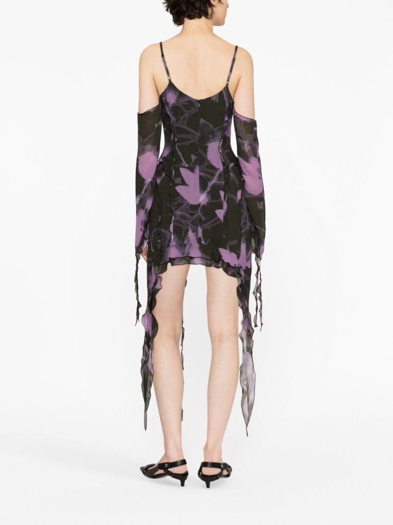 Black Printed Chiffon Mini Dress
