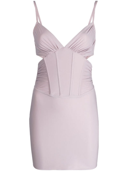 Purple Corset-style Cut-out Mini Dress