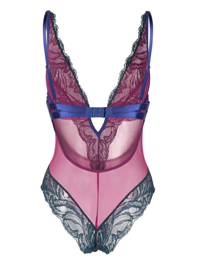 Pink Brea Lace Underwire Bodysuit
