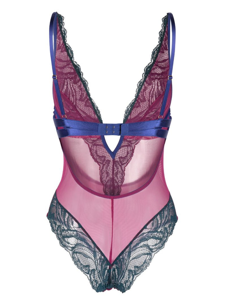 Pink Brea Lace Underwire Bodysuit