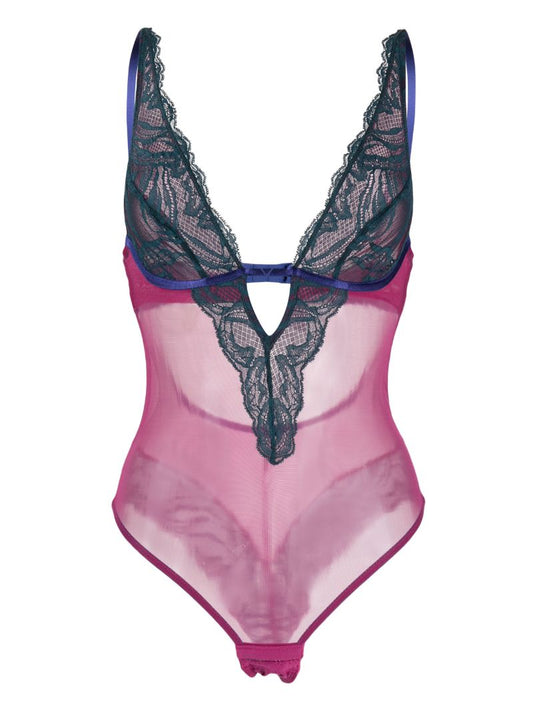 Pink Brea Lace Underwire Bodysuit