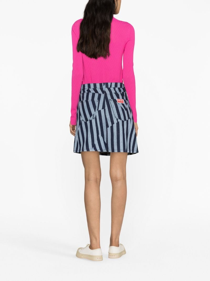 Blue Dazzle Stripe Denim Skirt