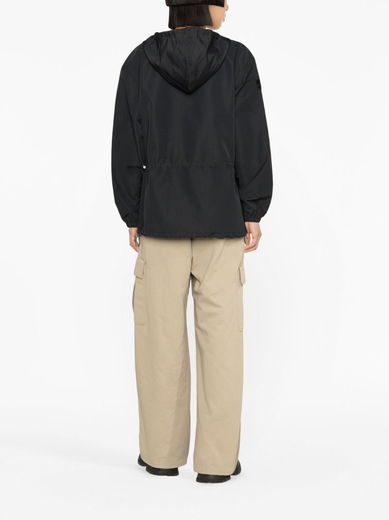 Black Hooded Windbreaker Jacket