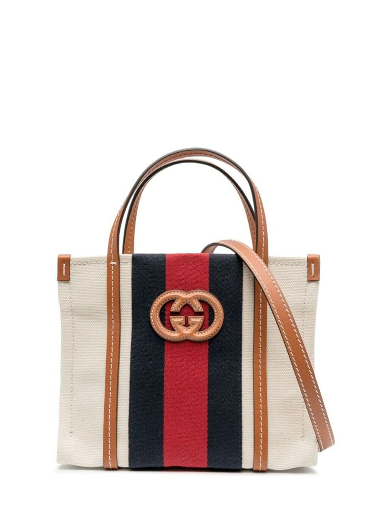 White Mini Interlocking G Tote Bag