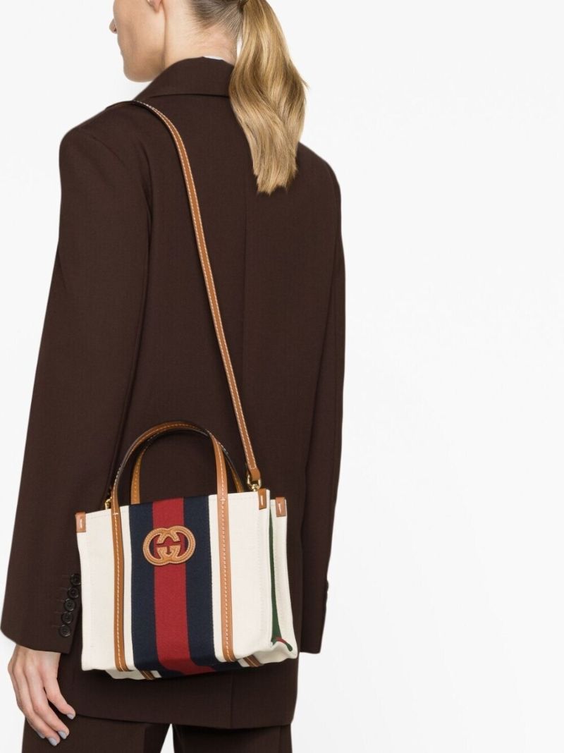 White Mini Interlocking G Tote Bag