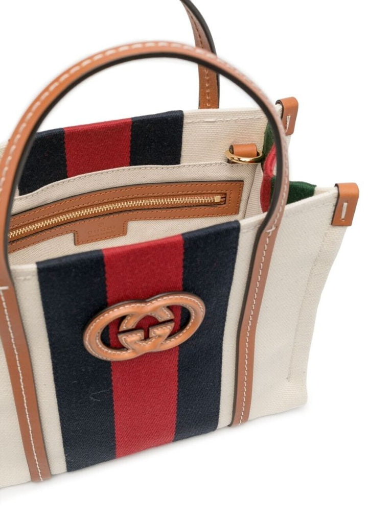 White Mini Interlocking G Tote Bag