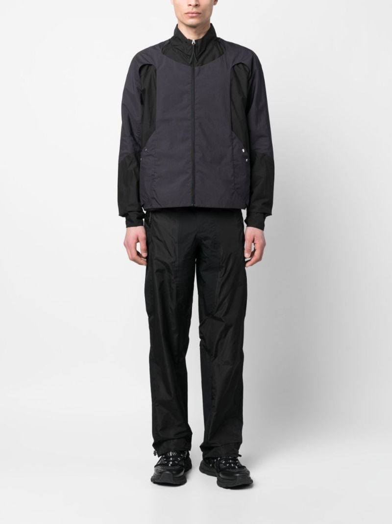 Black Manifold Panelled Zip-up Jacket