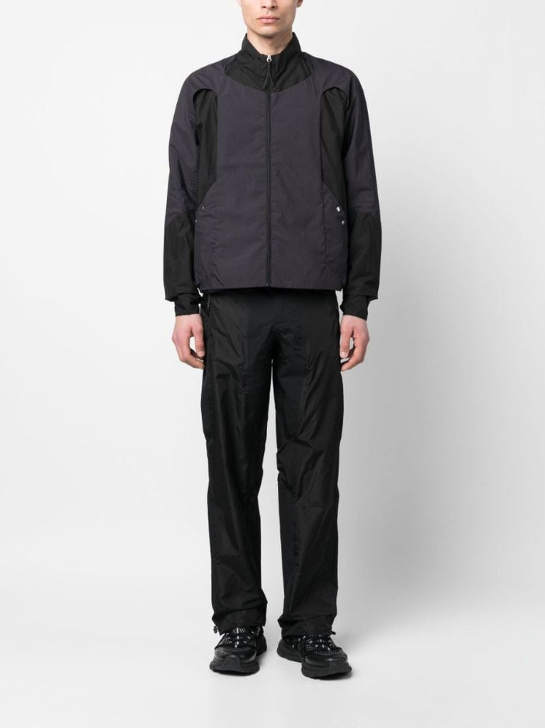 Black Manifold Panelled Zip-up Jacket