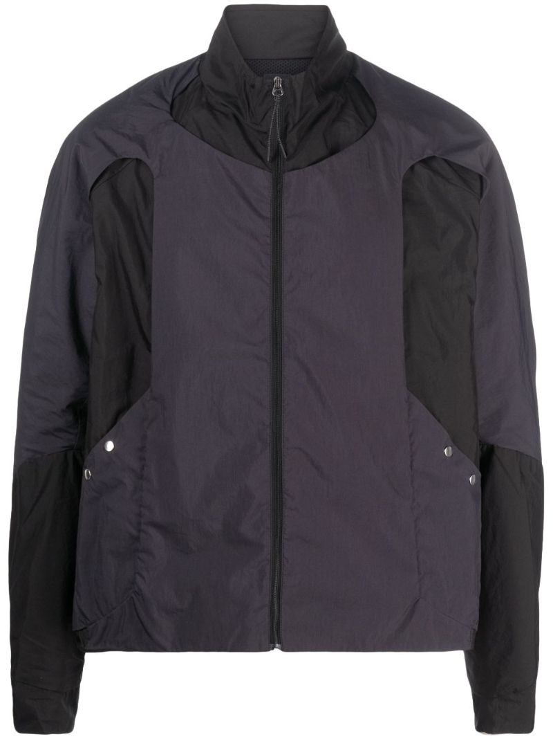 Black Manifold Panelled Zip-up Jacket
