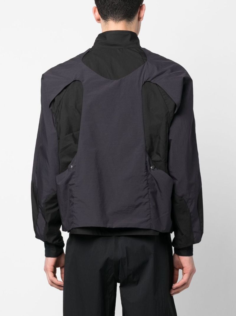 Black Manifold Panelled Zip-up Jacket