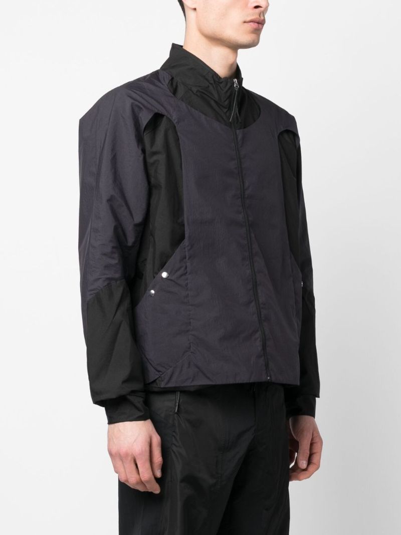 Black Manifold Panelled Zip-up Jacket
