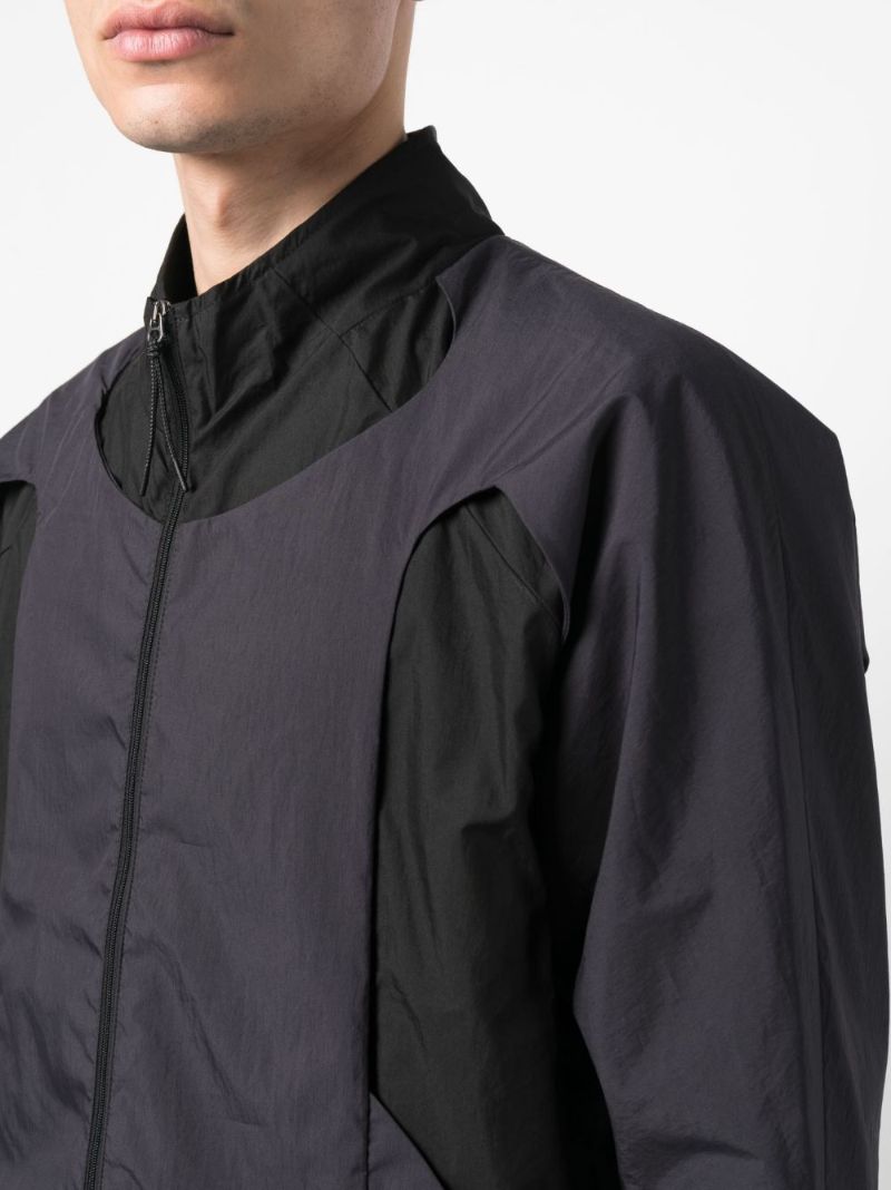 Black Manifold Panelled Zip-up Jacket