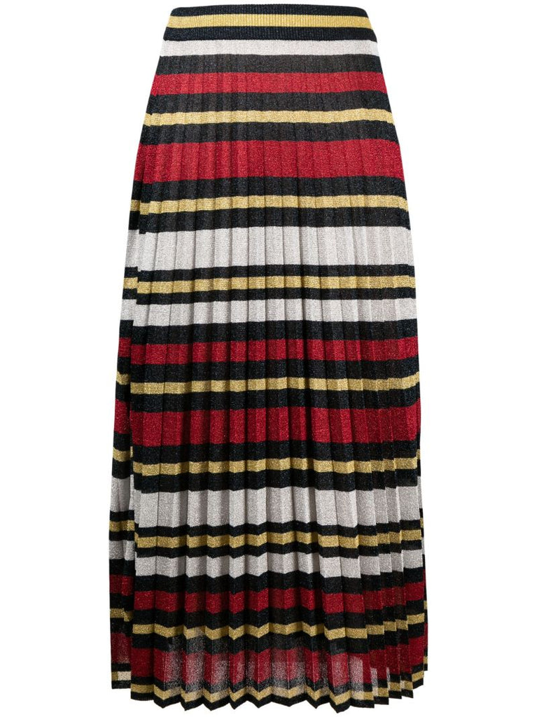 Multicolour Striped Midi Skirt