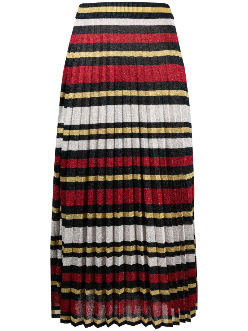 Multicolour Striped Midi Skirt