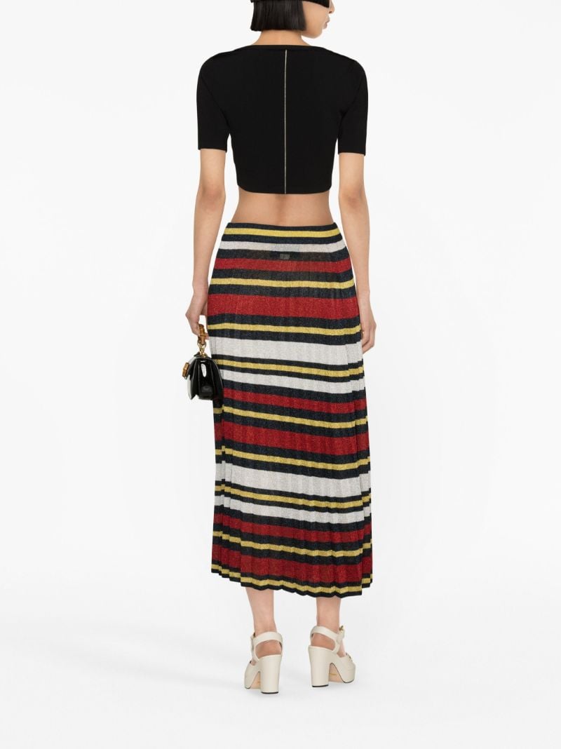Multicolour Striped Midi Skirt