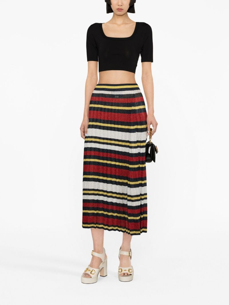 Multicolour Striped Midi Skirt