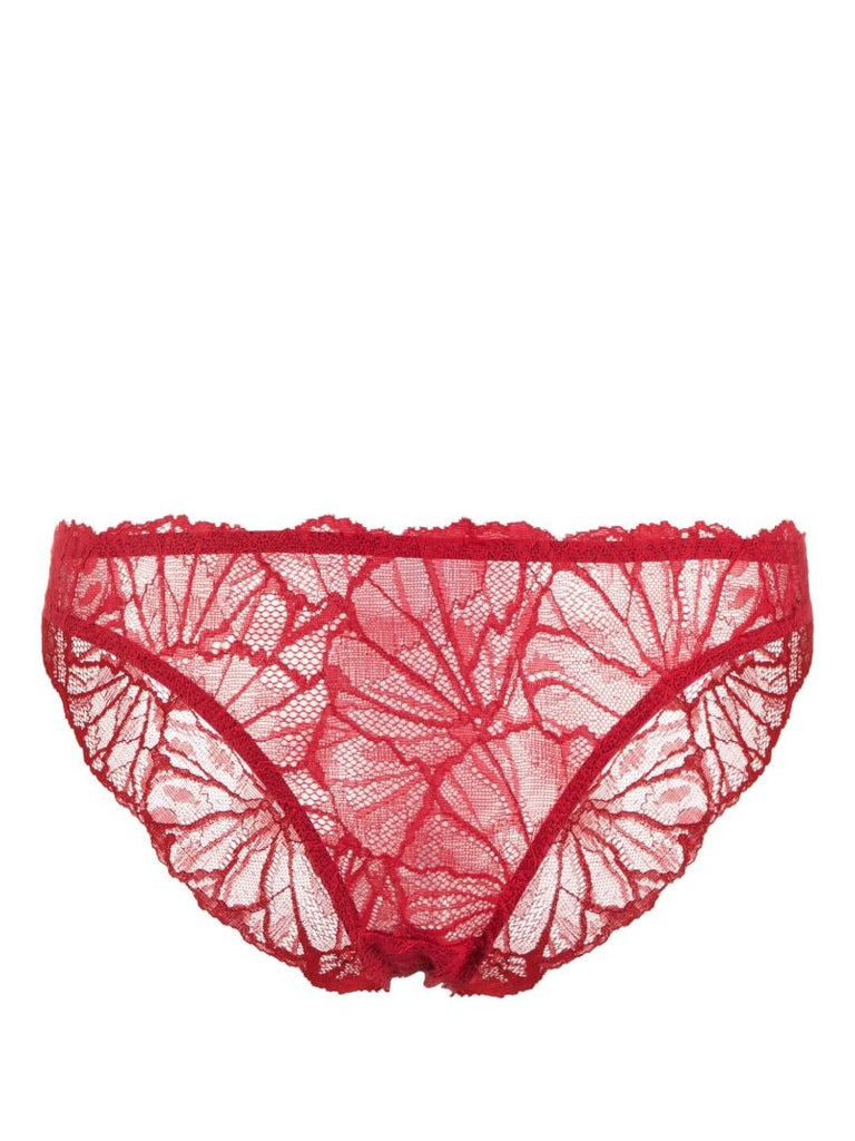 Red Constance Graphic-lace Briefs
