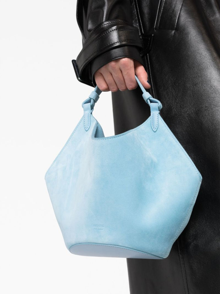 Blue the Mini Lotus Suede Tote Bag