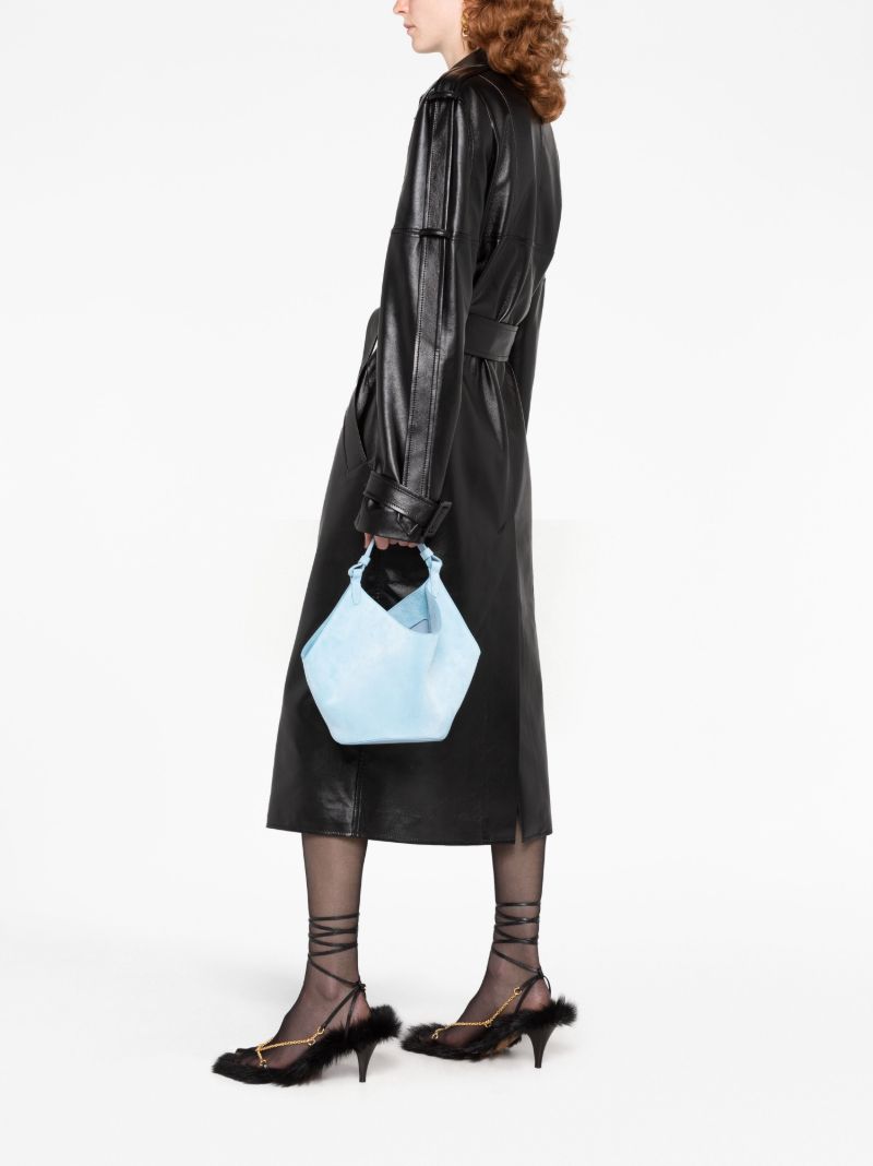 Blue the Mini Lotus Suede Tote Bag