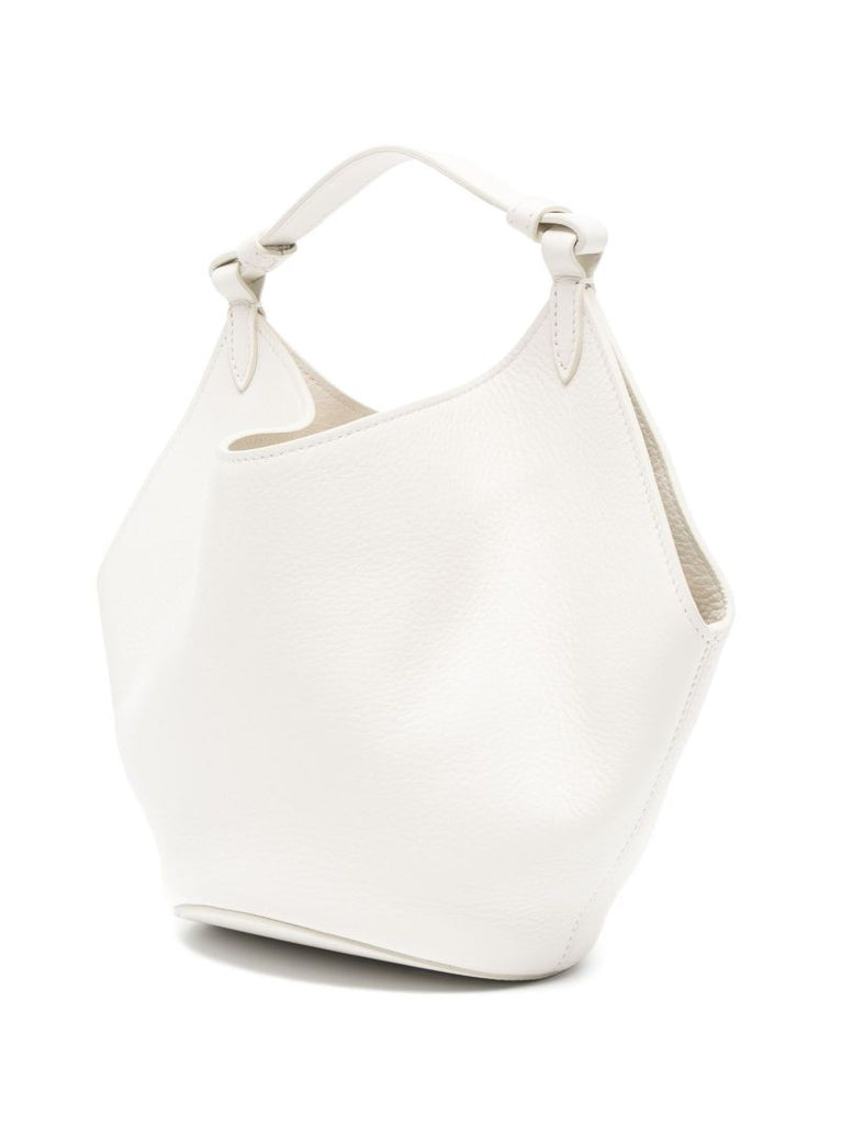White Mini Lotus Tote Bag
