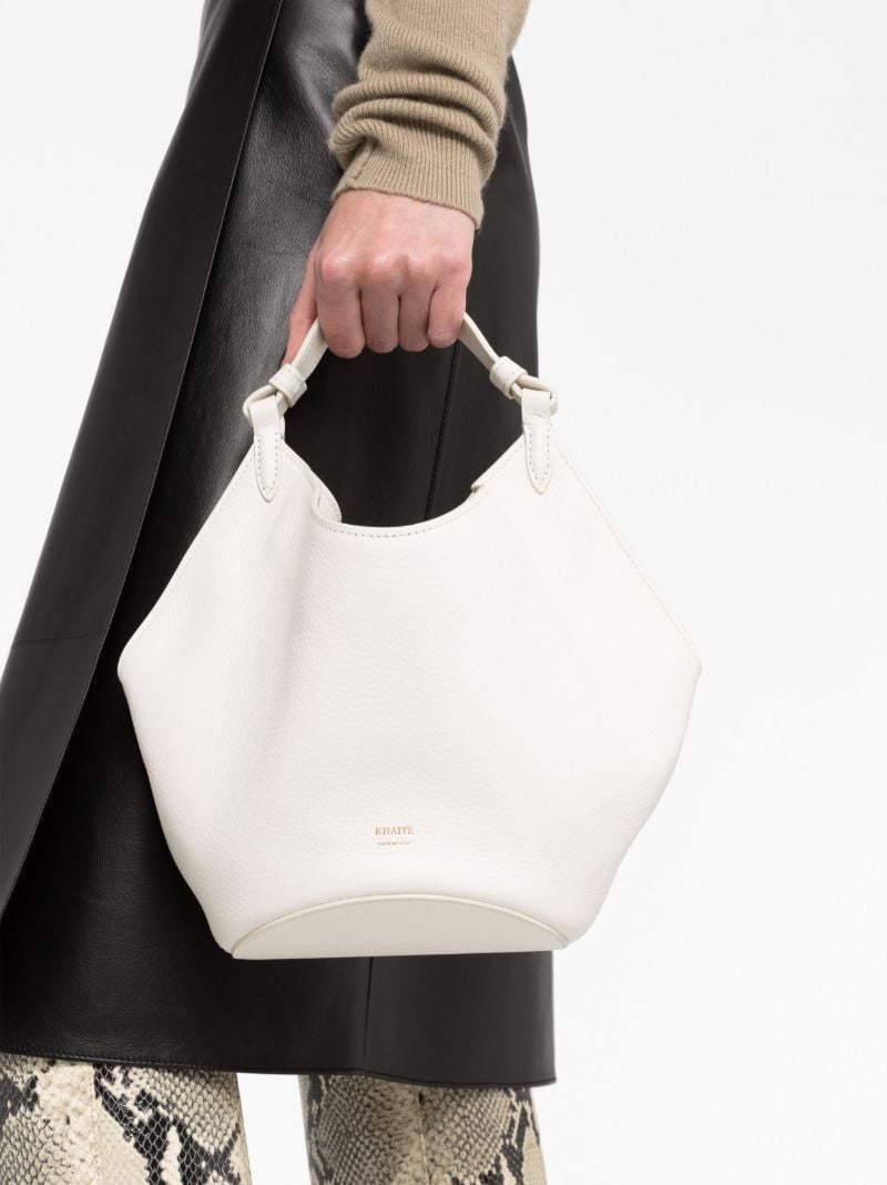 White Mini Lotus Tote Bag