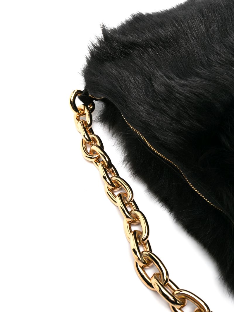 Black the Clara Shearling Shoulder Bag