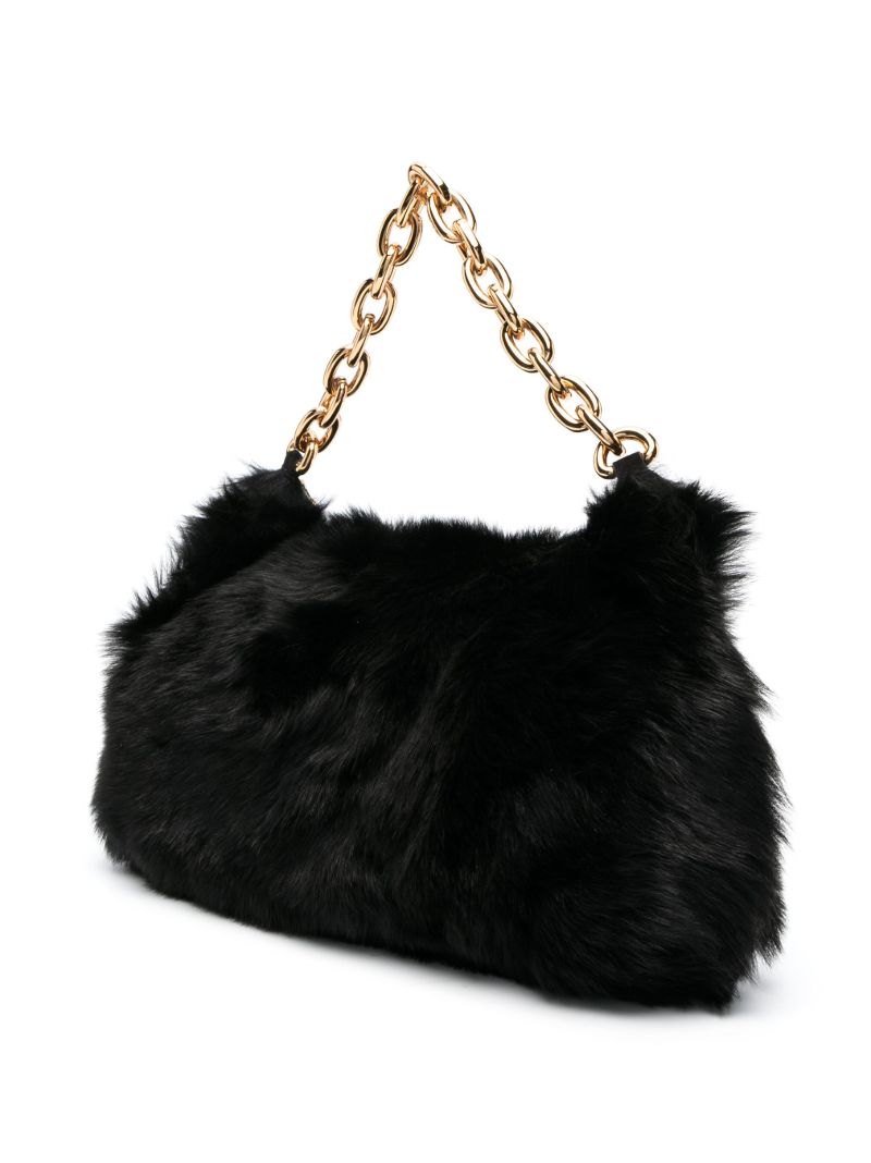 Black the Clara Shearling Shoulder Bag
