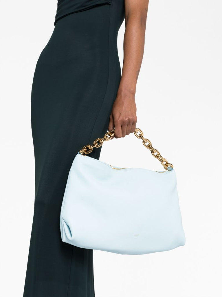 Blue Clara Leather Shoulder Bag