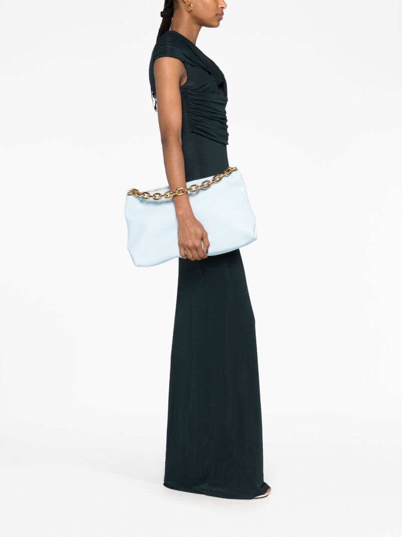 Blue Clara Leather Shoulder Bag