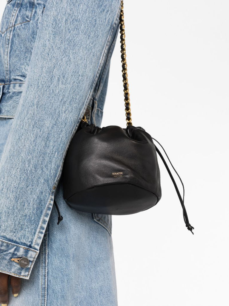 Black the Small Aria Leather Bucket Bag