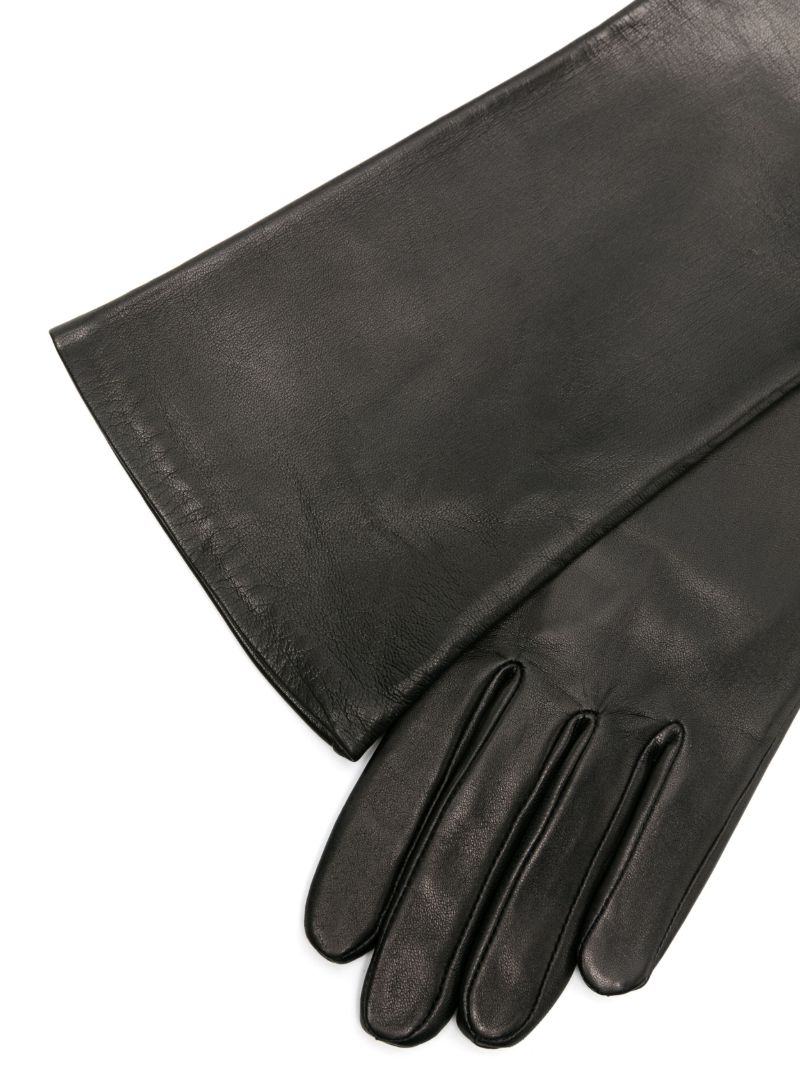 Black Glamour Long Leather Gloves
