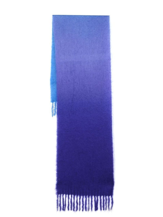 Blue Gradient Fringed Scarf