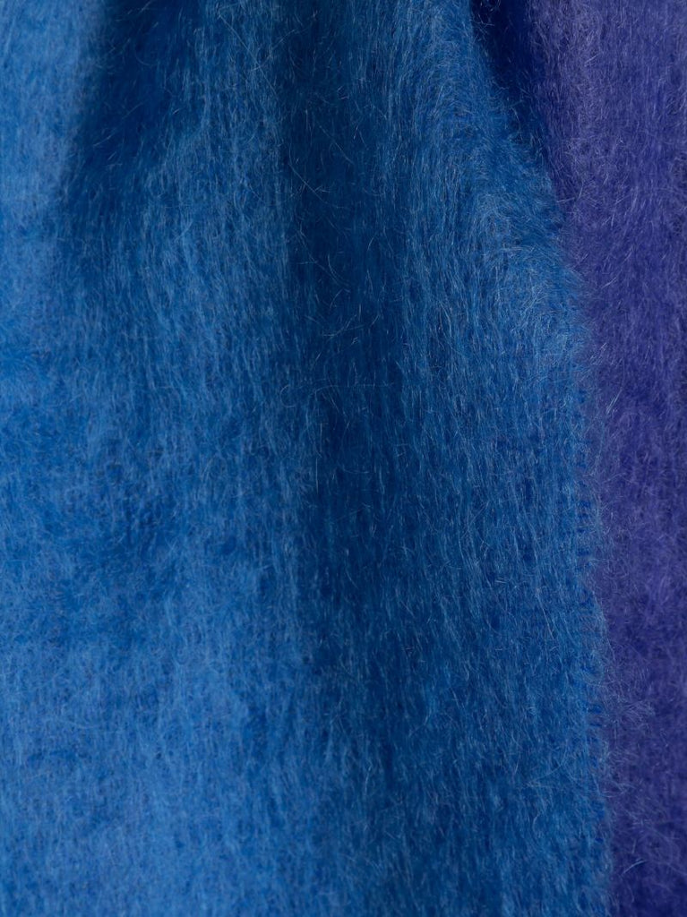 Blue Gradient Fringed Scarf