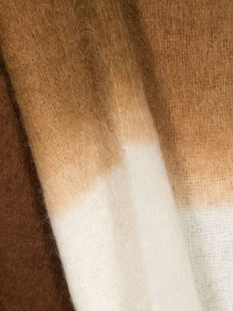 White and Brown Gradient Fringed Scarf