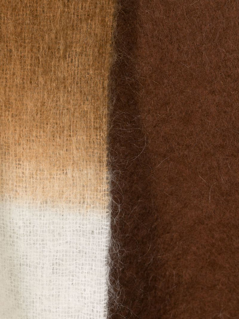 White and Brown Gradient Fringed Scarf