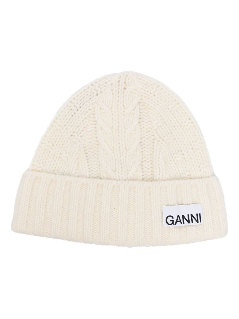 Neutral Cable-knit Beanie Hat