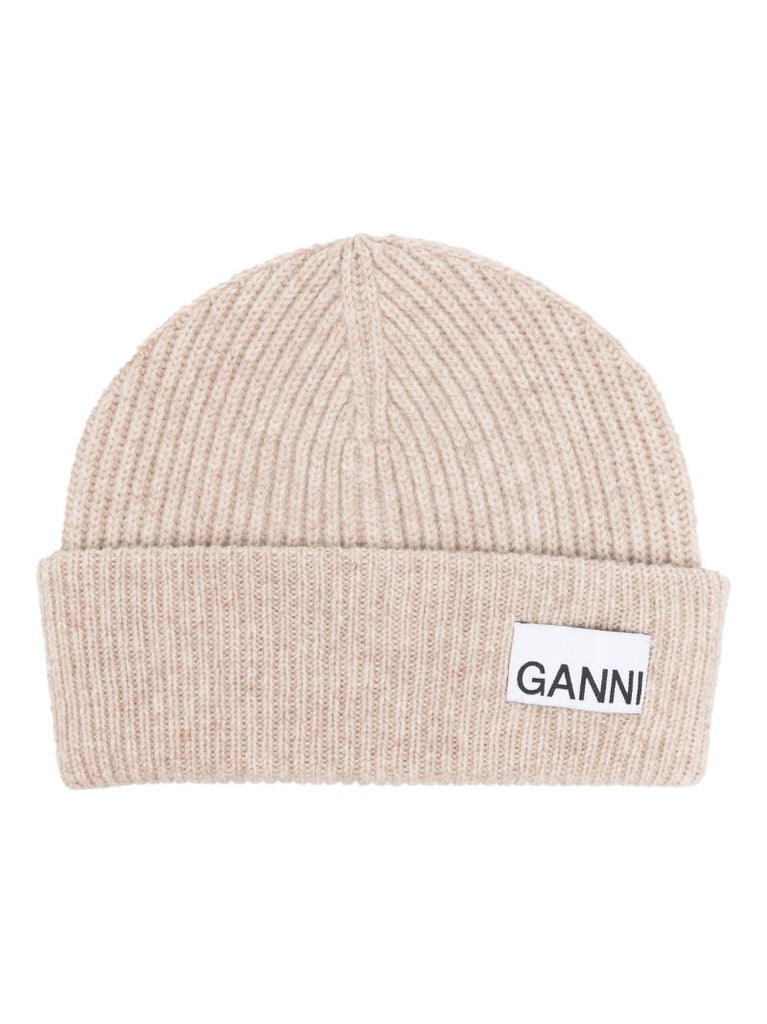 Neutral Logo-patch Wool Beanie Hat