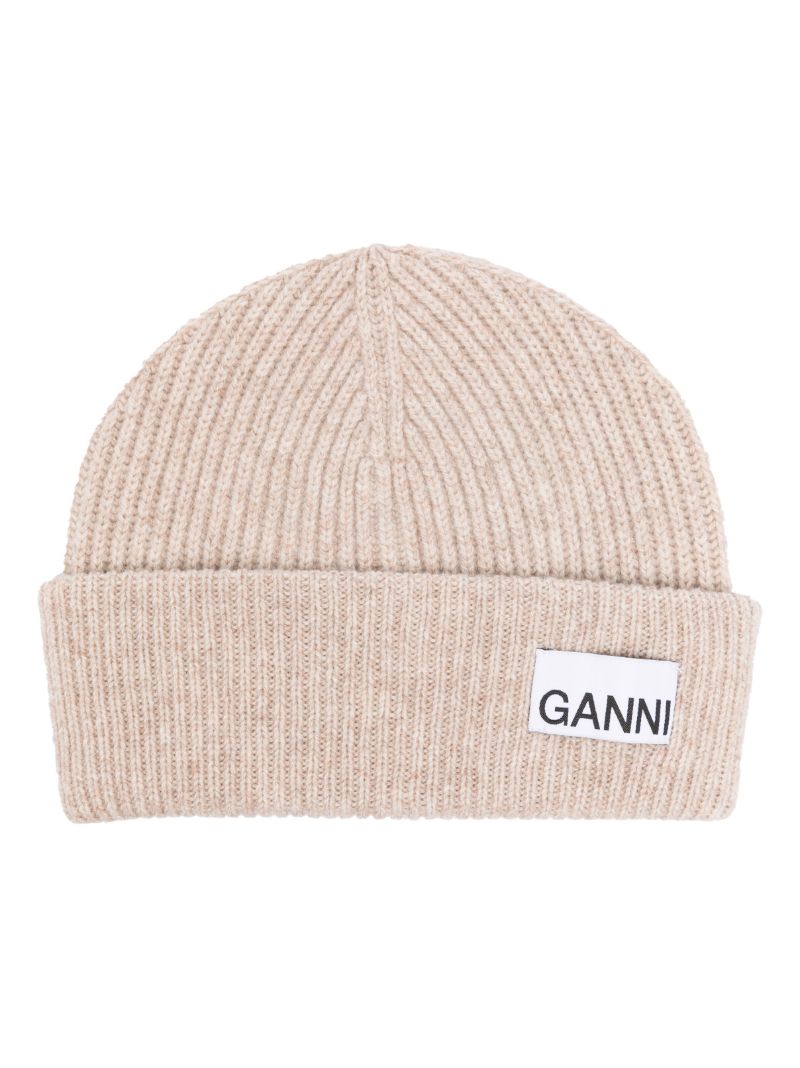 Neutral Logo-patch Wool Beanie Hat