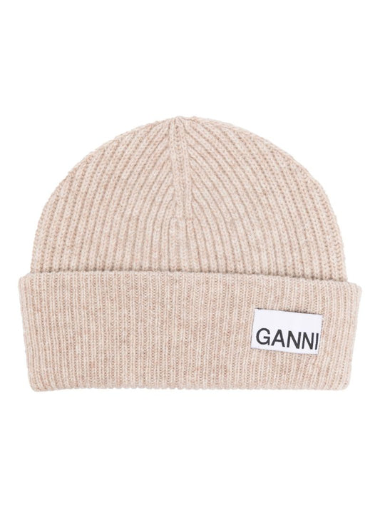 Neutral Logo-patch Wool Beanie Hat