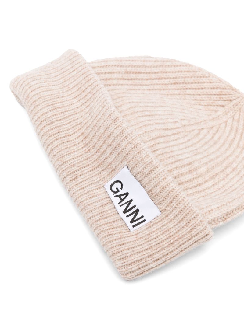 Neutral Logo-patch Wool Beanie Hat