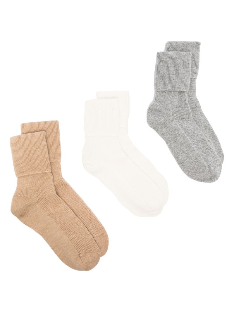 X Browns Neutral Cashmere Socks Set