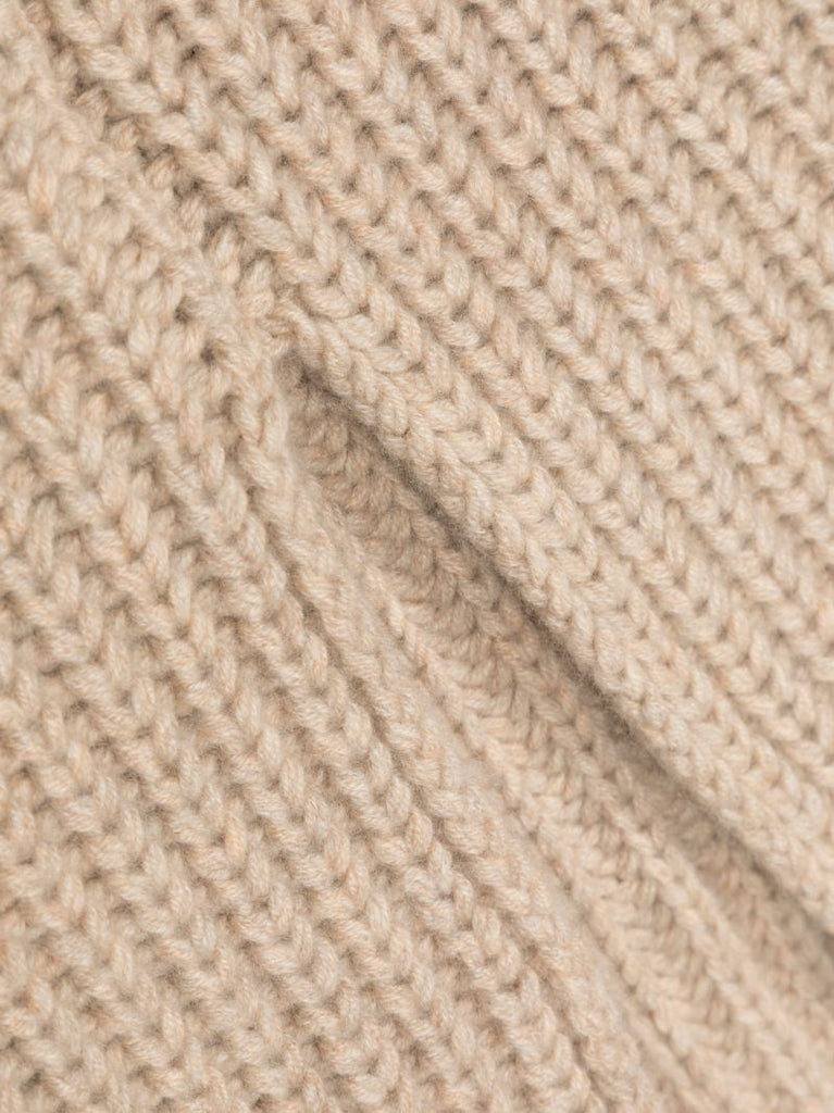 Neutral Ribbed Cashmere Snood