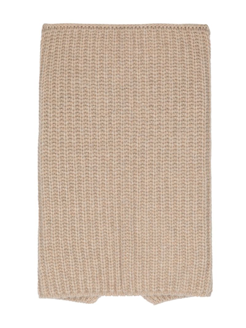 Neutral Ribbed Cashmere Snood