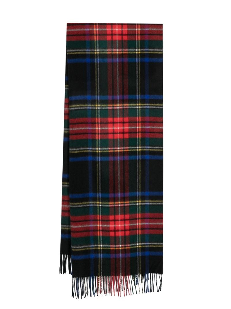 Black Tartan Check Cashmere Stole