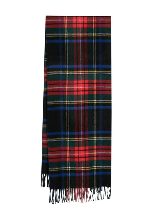Black Tartan Check Cashmere Stole