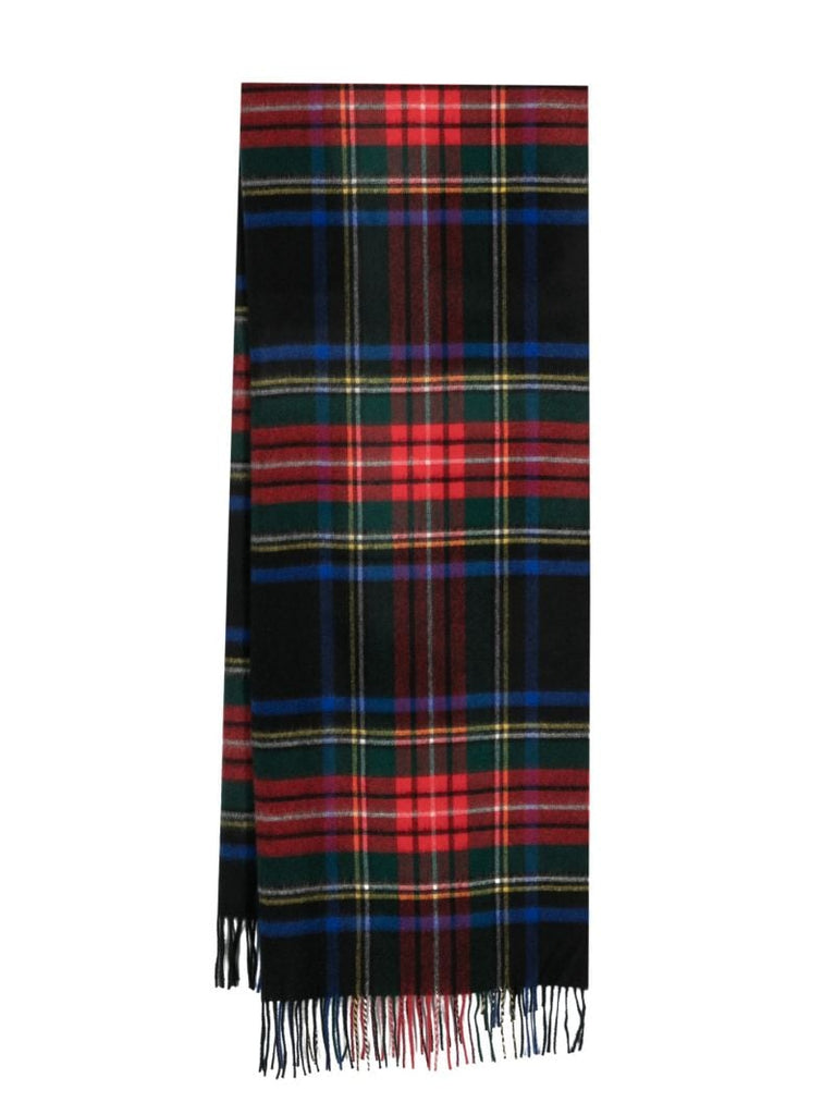 Black Tartan Check Cashmere Stole