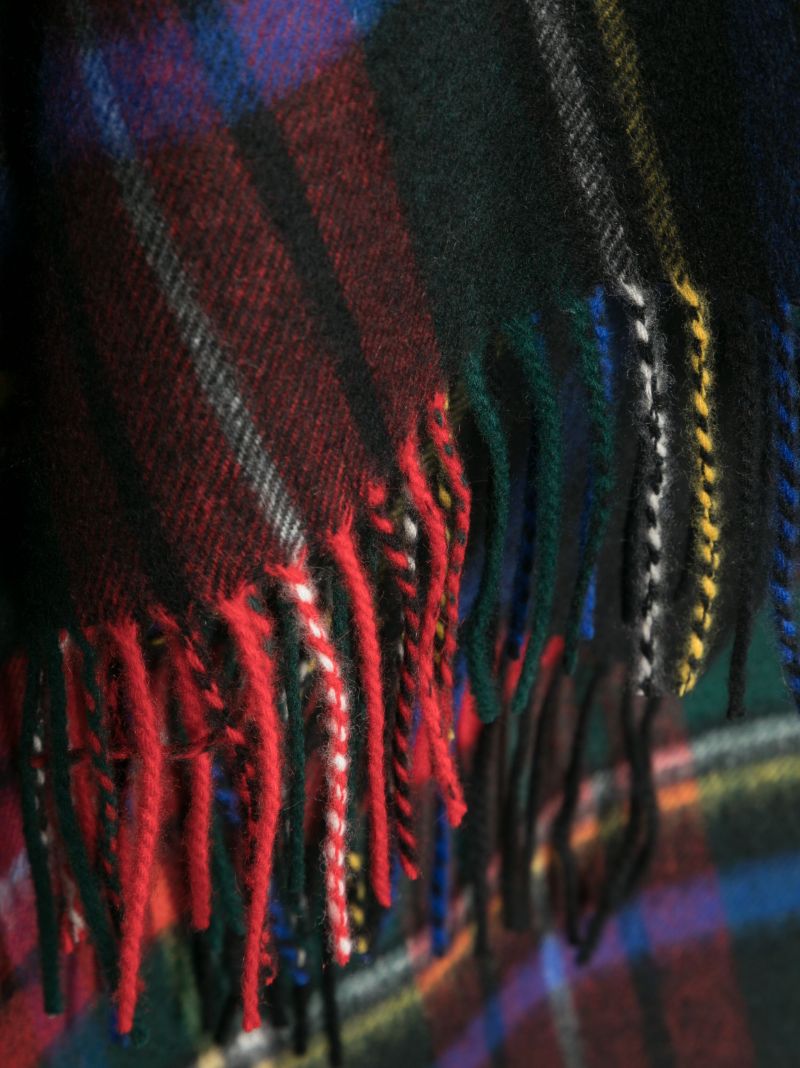 Black Tartan Check Cashmere Stole